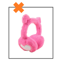 Oorwarmers fuschia glitter hart/ster